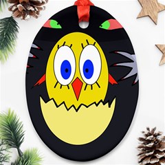 Chicken Oval Ornament (two Sides) by Valentinaart