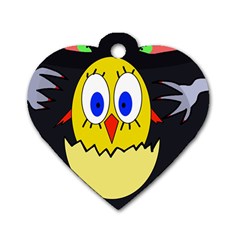 Chicken Dog Tag Heart (two Sides)