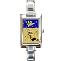 Sunbathing Rectangle Italian Charm Watch