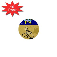 Sunbathing 1  Mini Buttons (10 Pack) 