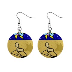 Sunbathing Mini Button Earrings by Valentinaart