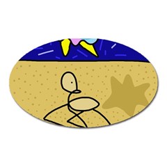 Sunbathing Oval Magnet