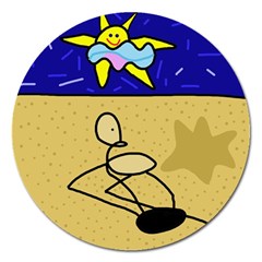 Sunbathing Magnet 5  (round) by Valentinaart