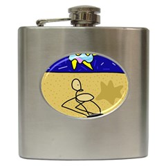 Sunbathing Hip Flask (6 Oz) by Valentinaart