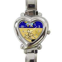 Sunbathing Heart Italian Charm Watch