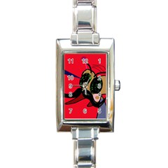 Mr Fly Rectangle Italian Charm Watch by Valentinaart