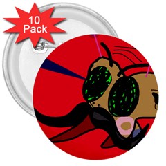 Mr Fly 3  Buttons (10 Pack) 