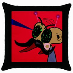 Mr Fly Throw Pillow Case (black)