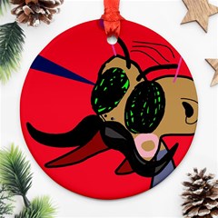 Mr Fly Round Ornament (two Sides)  by Valentinaart