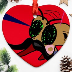 Mr Fly Heart Ornament (2 Sides)