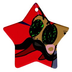 Mr Fly Star Ornament (two Sides)  by Valentinaart