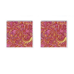 Pink Yellow Hippie Flower Pattern Zz0106 Cufflinks (square) by Zandiepants