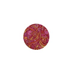 Pink Yellow Hippie Flower Pattern Zz0106 1  Mini Button by Zandiepants