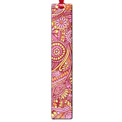 Pink Yellow Hippie Flower Pattern Zz0106 Large Book Mark by Zandiepants