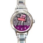 Sponge girl Round Italian Charm Watch Front