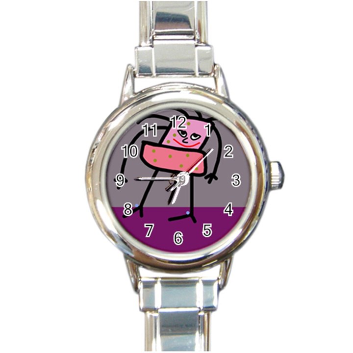 Sponge girl Round Italian Charm Watch