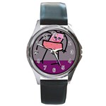 Sponge girl Round Metal Watch Front