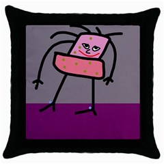 Sponge Girl Throw Pillow Case (black) by Valentinaart