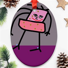 Sponge Girl Oval Ornament (two Sides)