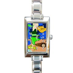 Aquarium  Rectangle Italian Charm Watch by Valentinaart