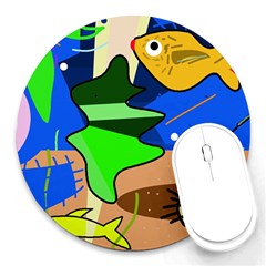 Aquarium  Round Mousepads by Valentinaart