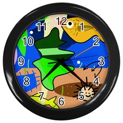 Aquarium  Wall Clocks (black)