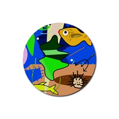 Aquarium  Rubber Coaster (round)  by Valentinaart