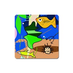 Aquarium  Square Magnet by Valentinaart