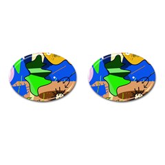 Aquarium  Cufflinks (oval) by Valentinaart