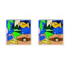 Aquarium  Cufflinks (square) by Valentinaart