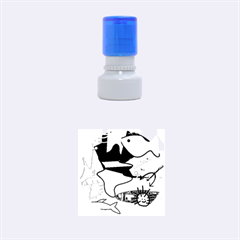 Aquarium  Rubber Round Stamps (small) by Valentinaart