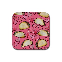 Taco Tuesday Lover Tacos Rubber Coaster (square)  by BubbSnugg