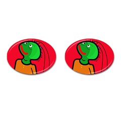 Looking Up Cufflinks (oval)