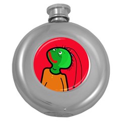 Looking Up Round Hip Flask (5 Oz) by Valentinaart