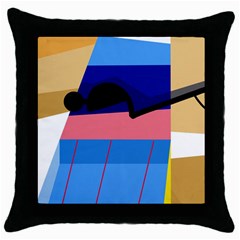 Jumping Throw Pillow Case (black)