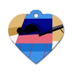 Jumping Dog Tag Heart (two Sides)