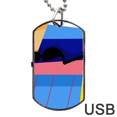 Jumping Dog Tag Usb Flash (one Side)