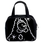 Funny Snowball Doodle Black White Classic Handbags (2 Sides) Front