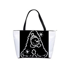 Funny Snowball Doodle Black White Shoulder Handbags by yoursparklingshop