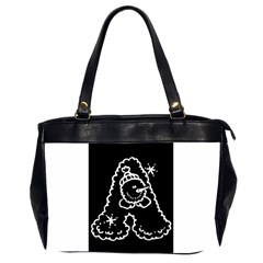 Funny Snowball Doodle Black White Office Handbags (2 Sides) 