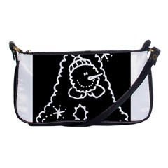 Funny Snowball Doodle Black White Shoulder Clutch Bags