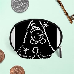 Funny Snowball Doodle Black White Accessory Pouches (small)  by yoursparklingshop