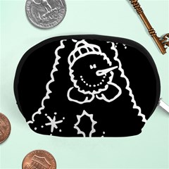 Funny Snowball Doodle Black White Accessory Pouches (medium)  by yoursparklingshop