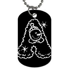 Funny Snowball Doodle Black White Dog Tag (one Side)