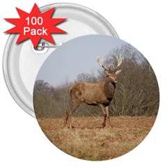 Red Deer Stag On A Hill 3  Buttons (100 Pack)  by GiftsbyNature