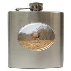 Red Deer Stag On A Hill Hip Flask (6 Oz) by GiftsbyNature