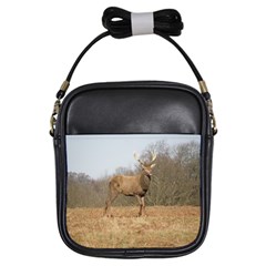 Red Deer Stag On A Hill Girls Sling Bags by GiftsbyNature