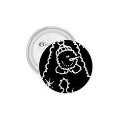 Funny Snowball Doodle Black White 1 75  Buttons by yoursparklingshop