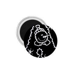 Funny Snowball Doodle Black White 1 75  Magnets