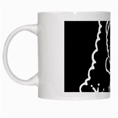 Funny Snowball Doodle Black White White Mugs by yoursparklingshop